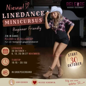 Linedance minicursus | Beginner Friendly | Start 30 oktober 2026 om 19:15
