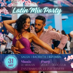 Release Latin Party | Salsa Bachata Kizomba | Zaterdag 31 oktober vanaf 20:30 uur | Single woman/ follower ticket
